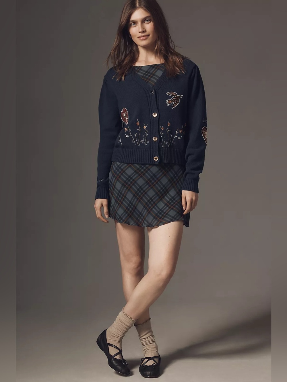Maeve Embellished V-Neck Cardigan Sweater - Picture 2 of 8